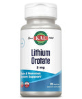 Front view of Lithium Orotate 5 Mg Supplement For Mood Support And Chill Chelated Mineral Formula With Organic Rice Bran Base 120 VegCaps bottle.