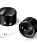 CNC Front Axle Nut Covers For Harley Davidson Touring Sportster Dyna Softail 2002-2023 Black Anodized Aluminum Caps