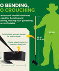All In One Lawn Edger For Clean Borders And Flower Beds No Fuss Edging Long Handle Manual Tool next to silhouette