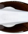 Top Tier Wood Polish Spray With Sweet Almond Scent For Furniture And Cabinets Cruelty Free Cleaner in white spray bottle overhead view.
