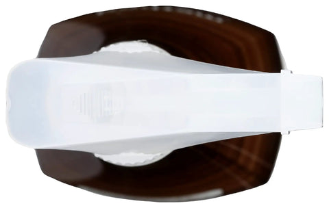 Top Tier Wood Polish Spray With Sweet Almond Scent For Furniture And Cabinets Cruelty Free Cleaner in white spray bottle overhead view.