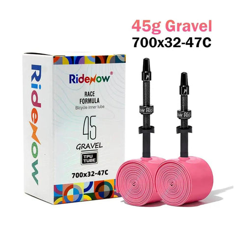gravel bike inner tubes 2 Pack Ultra Light TPU Road Bike Tubes 700x18-32C ✓