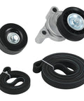 Drive Belt Tensioner And Serpentine Belt Kit With Idler Pulley For Silverado Tahoe Avalanche Yukon Sierra Hummer H2 H3 2009 2013 V8 Engines 4.8L 5.3L 6.0L 6.2L Beefy Replacement Easy Install components on display