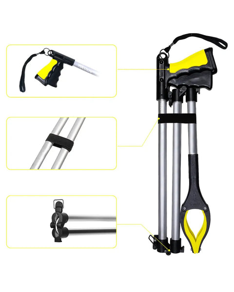 38 Inch Extra Long Reacher Grabber Tool With 360 Degree Rotating Anti Slip Jaw, Lightweight Yet Heavy Duty Reaching Aid For Elderly And Everyday Chores Easy Grab