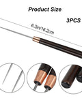 Top Shelf 3 Piece Scratch Awl Tool Set Featuring Sick Ergonomic Wood Grips And Razor Sharp Tips For Leather Crafting Sewing And Fine Woodworking Fixes Kickass Compact Pocket Carry Kit Saves Desk Space showing 6.3 inch awl with details.