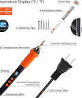 Pro Grade 100W Digital Soldering Iron Kit With Rapid Heat Up To 480 C In Seconds And 350 C Fast Start Adjustable 180 To 480 C