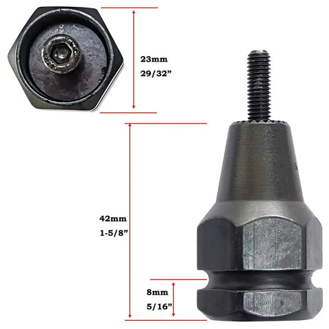 Straight Fire Top Tier Self Locking Rivet Nut Gun Replacement Mandrel Heads M4 M5 M6 M8 M10 Fits Cordless Pneumatic Drivers close-up