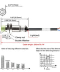 Diagram of M12 Inductive Proximity Sensor Switch 4mm Sensing Distance DC 12 to 24V 2 Wire Normally Closed Non Shielded Cylindrical Detector