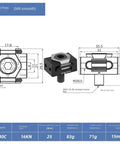 Technical schematic and specifications of Pro Grade Multi Station Milling Vise Fixture With M6 M8 M10 M12 Clamps, High Precision Workholding For CNC Milling, Pneumatic Accessories Included, Easy Setup, Durable Aluminum, Fits M8 Version.