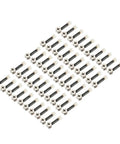50 Sets Of 15X12Mm Black Cam Lock Dowel Connectors With Pre Inserted Nuts For Panel Furniture Assembly shown in organized grid.
