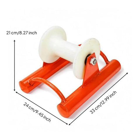 Cable Guide Wheel Nylon Pulley For Electricians, Pro Grade Low Friction Grooved Roller On Central Shaft With Nut And Bolt, Pipe Socket And Clamp For Straight Running Wire Routing, 33cm
