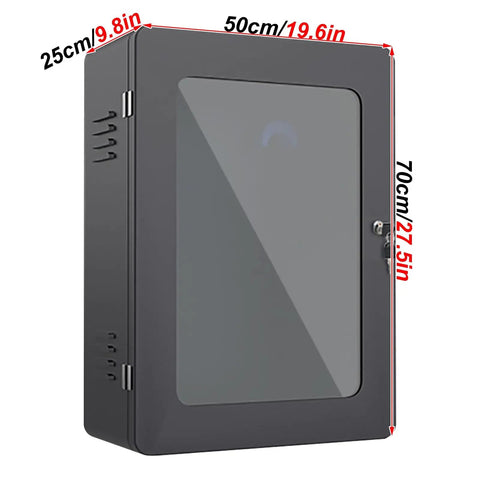 Tough As Nails Lockable EV Charger Pedestal Box With Secure Key Entry Shield, 19.6x9.8x27.5 in, steel cabinet for outdoor use.