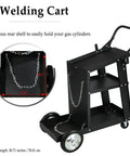 Heavy Duty Welding Cart For MIG And TIG Welders And Plasma Cutters Black Steel Cart Built To Last With 176 LB Weight Capacity