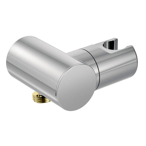 Drop Ell With Integrated Handheld Shower Holder In Chrome Finish, Easy No Brainer Install, 10 Degree Side To Side Adjustable