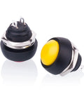 12Mm Waterproof Momentary Push Button Switch Kit 15 Pack On Off Button with yellow cap and screw clamp terminals, no solder required