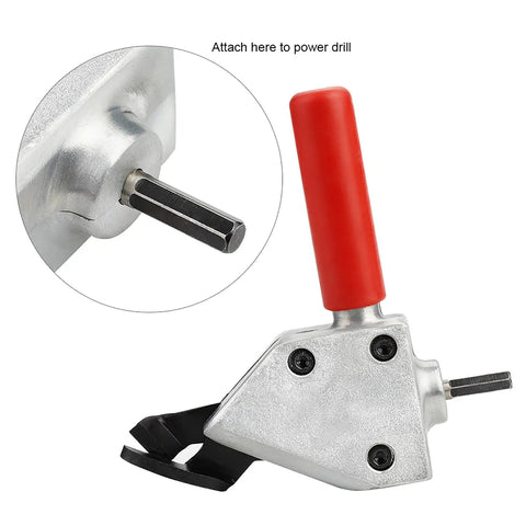Heavy Duty Metal Nibbler Cutter Attach For Electric Drill Cutting Iron Stainless Steel Sheet Metal Plastic Fast Snip Tool close-up view.