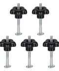 5-pack M6 x 75mm T Track Bolts Star Knob Kit for T Slot Tracks 3 inch with washers, ideal for woodworking jigs and fixtures.