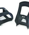 Strapless bike toe clips unbreakable nylon construction, easy mount with hardware, one size fits most, no straps needed, secure foot grip.