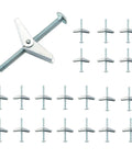 Heavy Duty One Quarter Inch Drywall Anchors and Screws Kit With 20 Toggle Bolts and Wing Nuts Hollow Wall Anchors Assortment