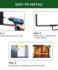 Installation steps for Adjustable Door Barricade Brackets For Inswing And Outswing Doors with drill and wrench