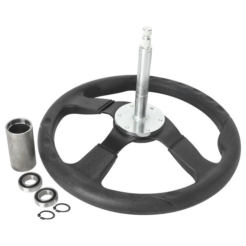 350mm 13.8 Inch Go Kart Steering Wheel Kit With Holder And 6904RS Bearings, Universal Fit For ATV UTV Golf Cart