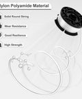 Close-up of black spool with nylon line, labeled nylon polyamide material, for Three Pack AF-100 Weed Eater String Replacement Line.