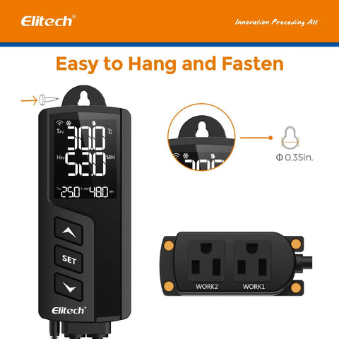 STC1000 Temperature And Humidity Controller No WiFi Thermostat For Cooling And Heating with Prewired Outlets Display