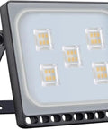 JUDYSSY Flood Light Led Security Light Ip65 Waterproof Spotlight 8000Lm Outdoor, 100w Warm White, close-up view with adjustable stand.