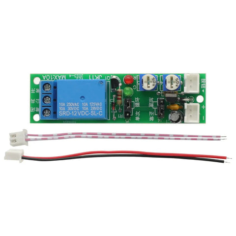 12V DC Timer Relay Module With Adjustable Cycle Delay And On Off Switch, DIY Friendly Power Shield For Arduino Projects, 0 To 60 Minute Delay, Single Time Mode, Easy Wiring, Reliable Relay Control For Automations, with PCB and wires