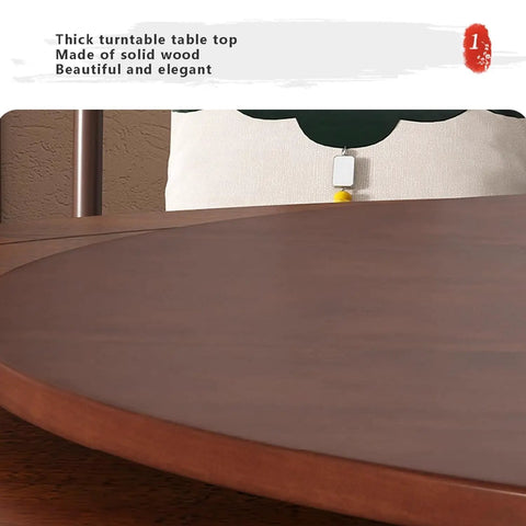 Thick turntable table top made of solid wood for Hella Sturdy Solid Wood Lazy Susan Turntable For Kitchen Tables.