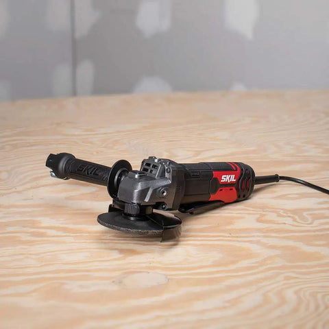 Powerful 8 Amp Corded Angle Grinder With Three Position Side Handle Tool Free Guard Adjustments Safety Lock And Versatile Cutting Grinding And Deburring For Home And Workshop Projects