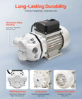 Heavy Duty Def Transfer Pump, Smooth 8 GPM Self Priming Electric Urea Extractor With Copper Motor, No Hassle 26 Ft Lift, aluminum housing.