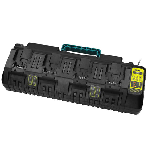 Four Port Fast Charge Station For 12V And 20V Max Batteries, Wall Mount Charger, Compatible With All 12V/20V Max Packs, 100-240V Input, Delivers 4 X 3.0Ah High Speed Output