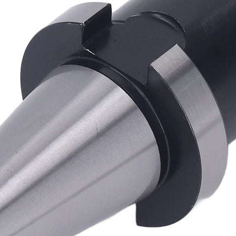 Close-up of Heavy Duty Milling Chuck Collet Shank Holder For CNC Lathe Operations With Vacuum Quenched Steel Build.