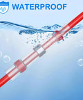 Red electrical wire with clear heat-shrink waterproof solder connector sleeve (side view)
