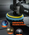 Comparison of polishing effects using Ten Piece Polishing Pads Kit With Seven Inch Foam Buffing Pads for waxing and polishing.