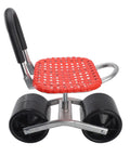 Wheeled Garden Stool With Adjustable Height Iron Construction Movable Labor Saving Patio Seat For Lawn Yard Outdoor Planting