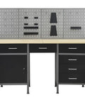 Heavy Duty Workbench With Four Wall Panels And 63 Inch Garage Workshop Table Built To Last Steel Tool Storage Organizer with drawers