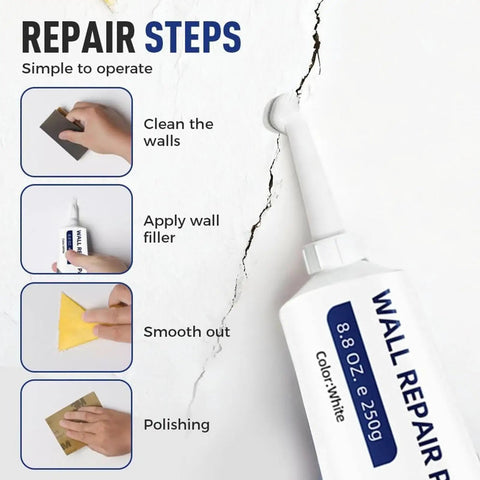 Drywall Repair Paste 500g Quick Drying White Resin Putty For Holes And Cracks No Mess Seamless Finish Crack Filler
