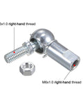 Two Pack CS10 M6 Angle Ball Joint Set With M6x1.0 Right Hand Thread And A3 Steel Self Lubricating Ball Socket End Fitting Built Tough For Machinery Power Tools And Automation, angled view with nut