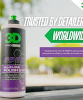 All In One Car Polish And Wax That Corrects Scratches And Swirls Provides Clear Coat Safe Sealant And A High Gloss Finish Easy One Step Application 16oz Made In USA bottle outdoors with green cap