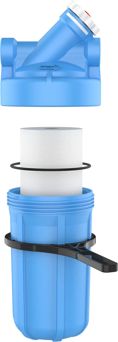 Heavy Duty Whole House Water Filtration System With 10 Inch Big Blue Housing, Bypass, RS18 Cartridge, tools included, improves water