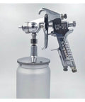 Gravity Feed Paint Spray Gun with lower pot 1.0 Mm Nozzle and 400 Ml Tank, chrome finish, sturdy construction, for precise painting.