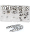 304 Stainless Steel E Clip Washer All In One Assortment Kit 320 Pieces Circlip Retaining Rings for Shafts M1.5 to M15