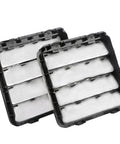 Two black body-side cab vent assemblies with white filter inserts for Jeep/Dodge Ram (2-pack)