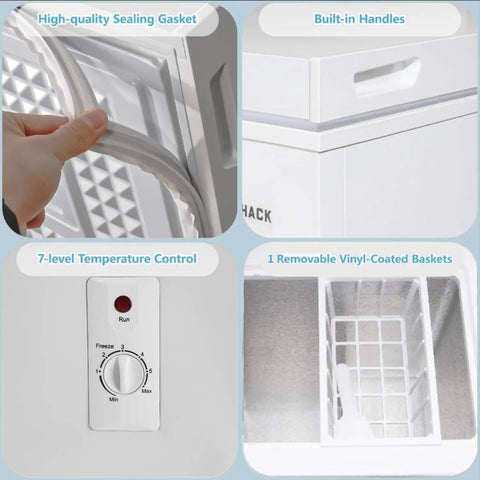 Kick Back And Chill On This 3.2 Cubic Feet Chest Freezer With Rapid Cooling And A Removable Basket for storage options.