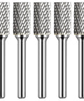 Beefed Up Pro Grade Tungsten Carbide Rotary Burr Set For Die Grinders One Quarter Inch Shank SB Three Double Cut Bits