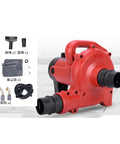 Heavy Duty 1480W Industrial Dust Collector Blower And Suction Vacuum Cleaner For Electric Cutting Slotting Milling Machinery, showing red blower with attachments.