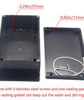 Open IP65 Waterproof ABS Plastic Electrical Project Box With Fixed Ear in Black with screws and gasket
