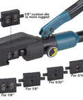 Pro Grade Hydraulic Crimper Tool For 1/8 Inch Stainless Steel Cable Railing Fittings With Custom Dies and Cutter